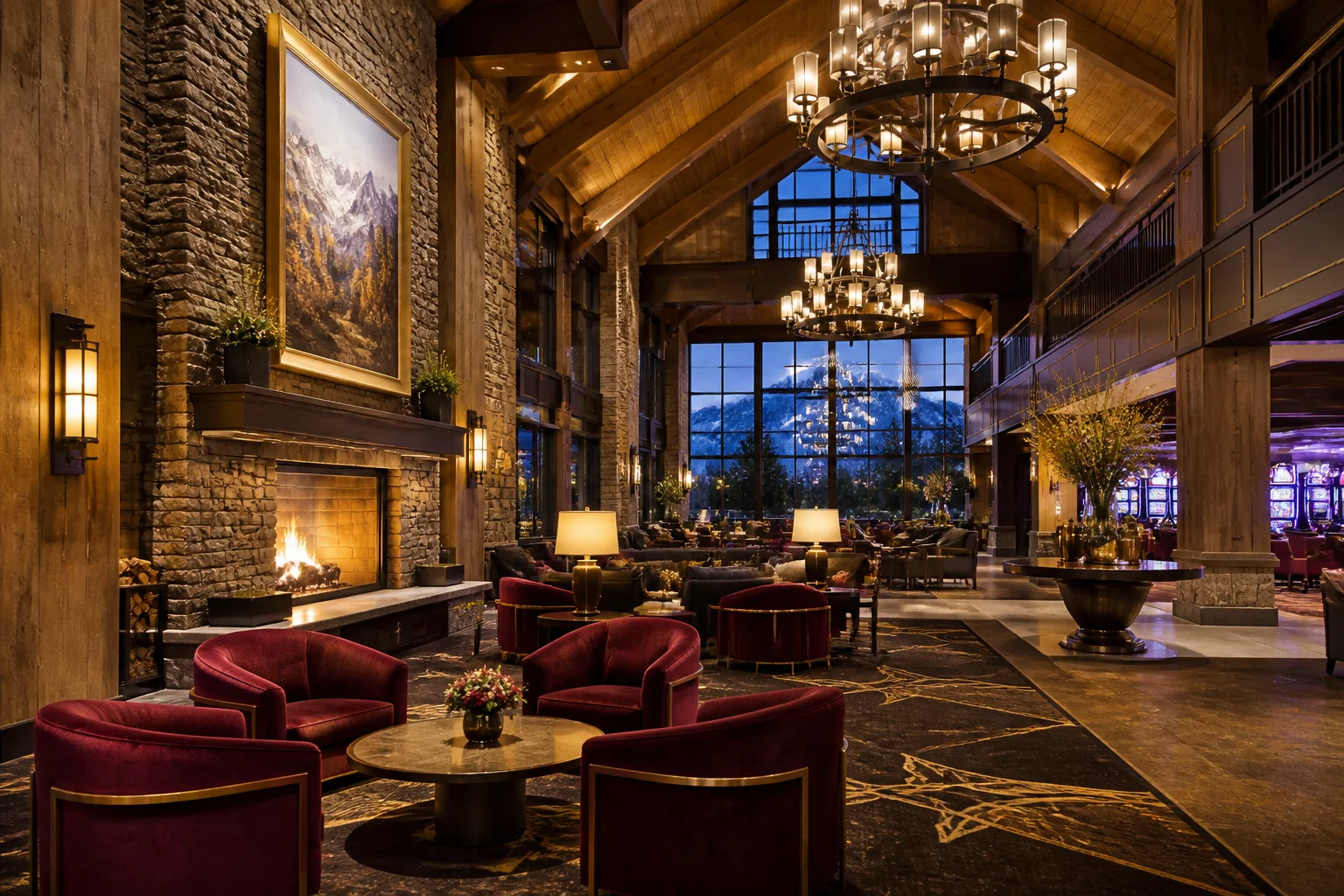 Close-up of luxury resort interior